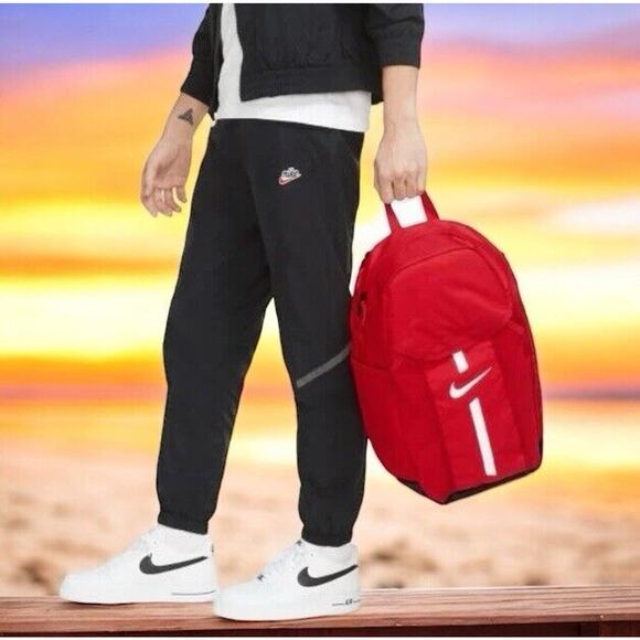 Nike Academy Sports Team Backpack Red Baseball Soccer Football School Bag New - Picture 9 of 14